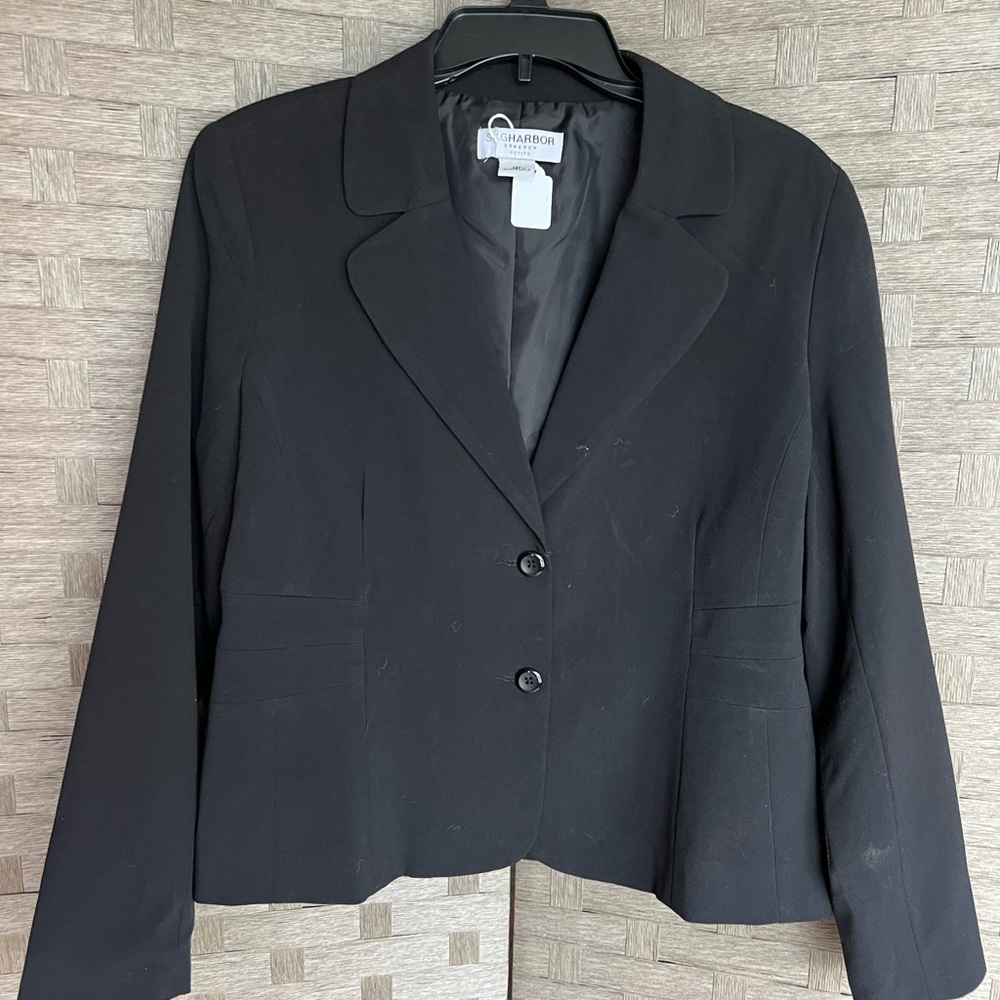 Sag Harbor Black Blazer Professional Suit Jacket